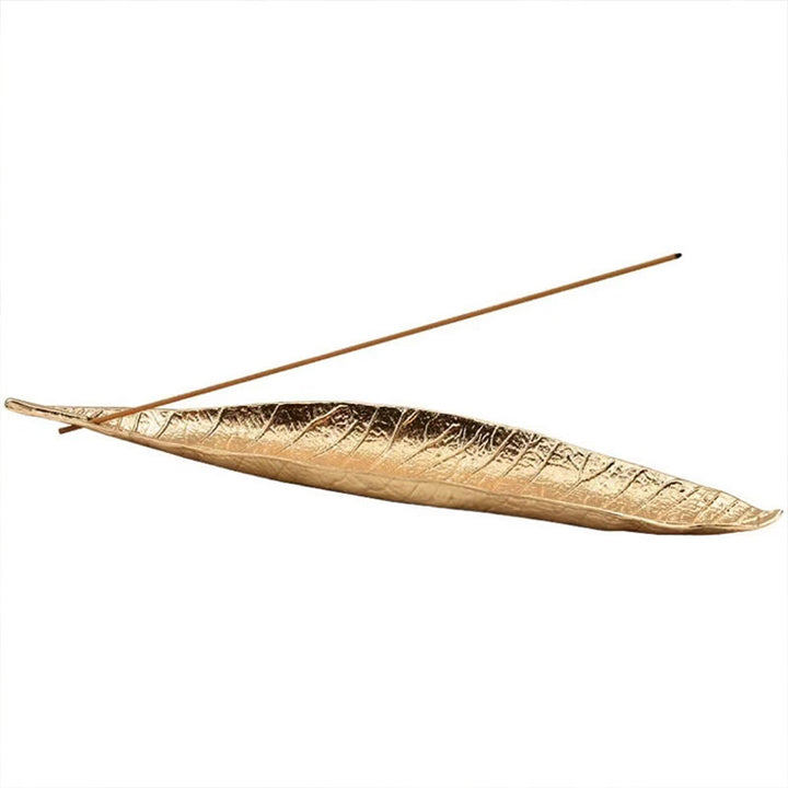 Brûleur Buddha Stones Décoration orientale - Feuille brun rougeâtre 24,6 x 5,3 x 1,4 cm - image 9