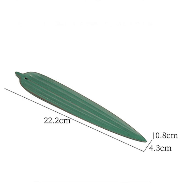 Brûleur d'encens en céramique avec feuilles de bambou vertes et Buddha Stones - image 4