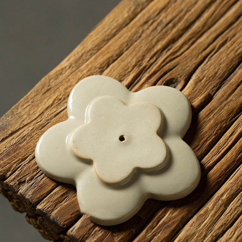 Buddha Stones Lotus Fleur de cerisier Fleur de prunier Chrysanthème Brûleur d'encens en céramique de guérison Décoration - image 6
