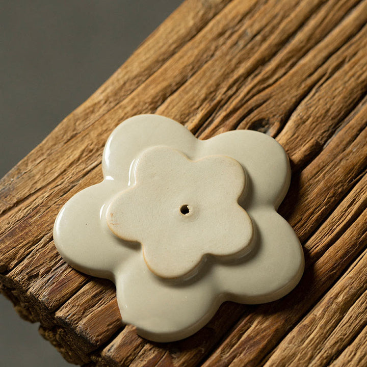 Buddha Stones Lotus Fleur de cerisier Fleur de prunier Chrysanthème Brûleur d'encens en céramique de guérison Décoration - image 6
