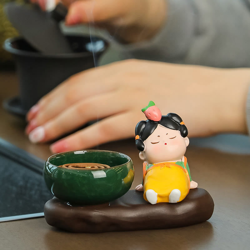 Buddha Stones d'encens en céramique pour la guérison des aliments de la dynastie Tang