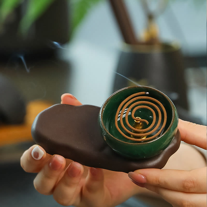 Buddha Stones d'encens en céramique pour la guérison des aliments de la dynastie Tang