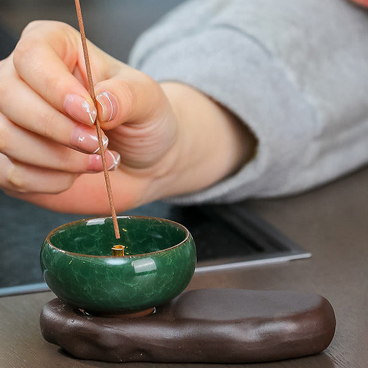 Buddha Stones d'encens en céramique pour la guérison des aliments de la dynastie Tang