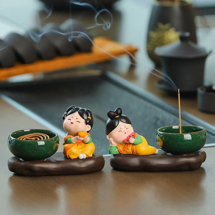 Buddha Stones d'encens en céramique pour la guérison des aliments de la dynastie Tang