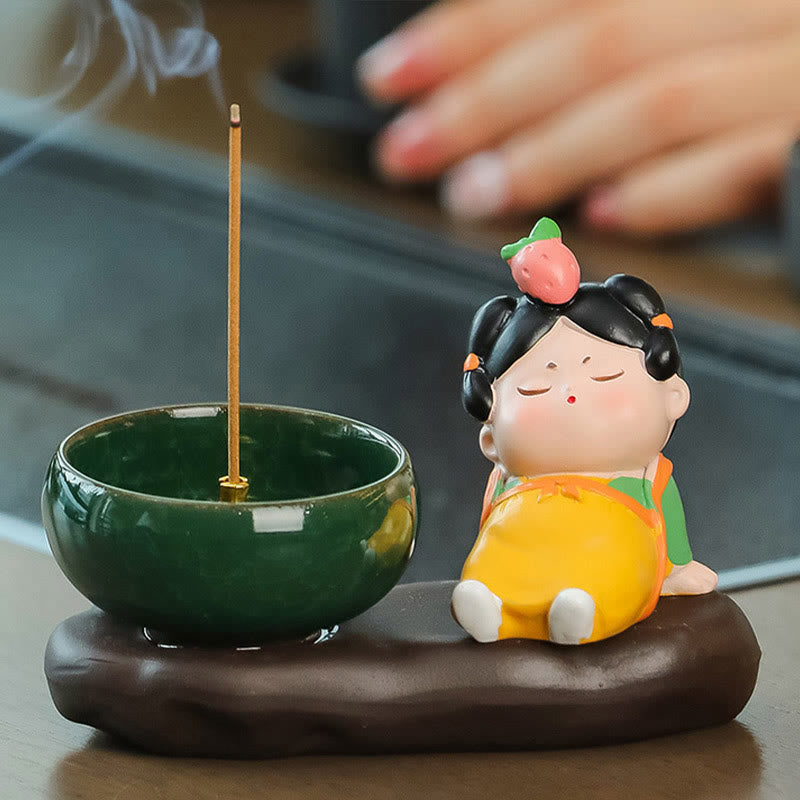 Buddha Stones d'encens en céramique pour la guérison des aliments de la dynastie Tang