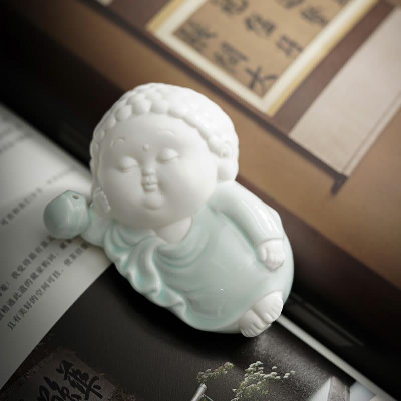 Buddha Stones Bouddha assis debout couché brûleur d'encens de guérison en céramique décoration de bureau