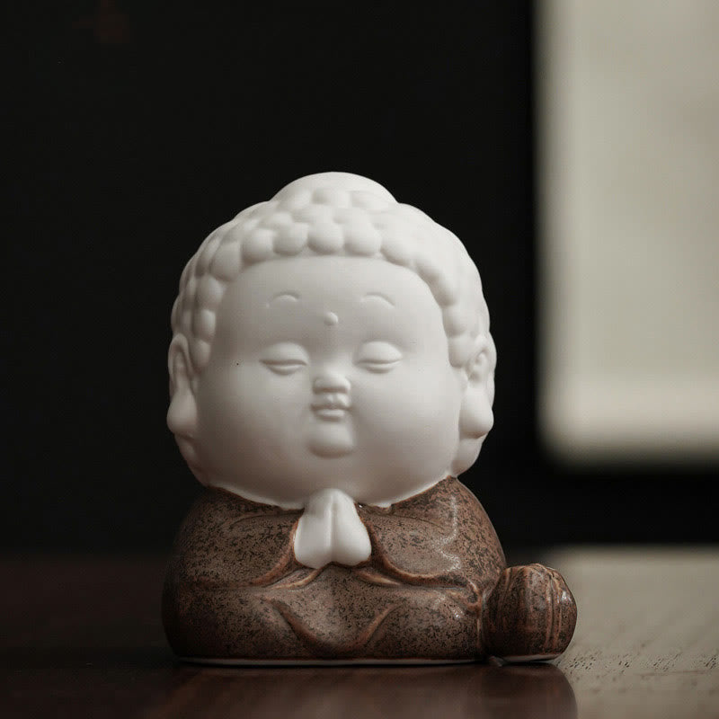 Buddha Stones Bouddha assis debout couché brûleur d'encens de guérison en céramique décoration de bureau