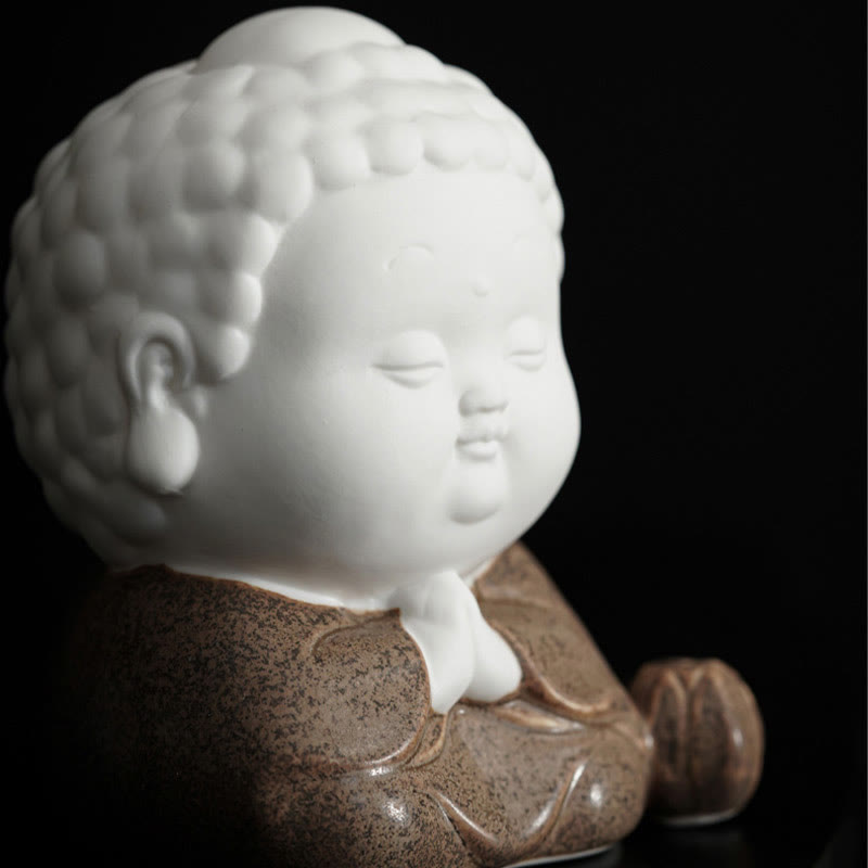 Buddha Stones Bouddha assis debout couché brûleur d'encens de guérison en céramique décoration de bureau
