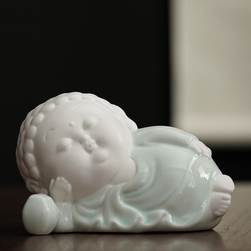 Buddha Stones Bouddha assis debout couché brûleur d'encens de guérison en céramique décoration de bureau