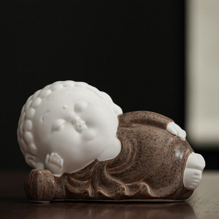 Buddha Stones Bouddha assis debout couché brûleur d'encens de guérison en céramique décoration de bureau