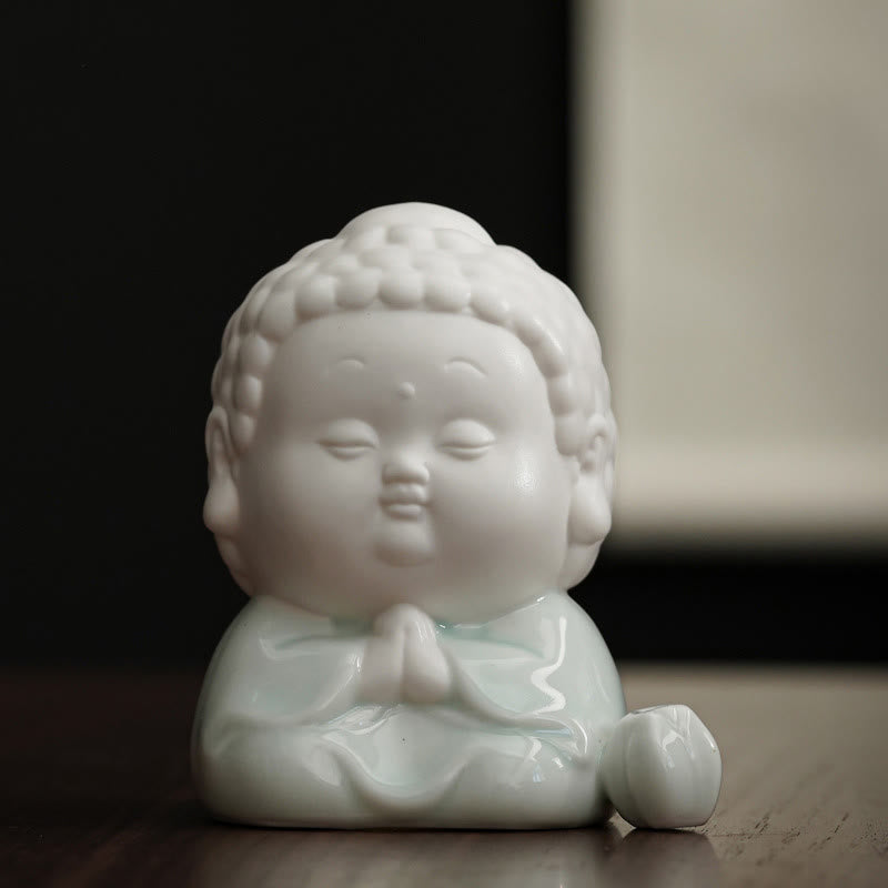 Buddha Stones Bouddha assis debout couché brûleur d'encens de guérison en céramique décoration de bureau