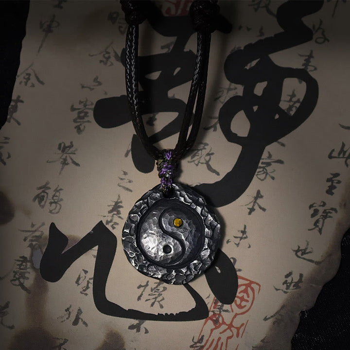 Buddha Stones 999 argent Sterling Tai Chi Yin Yang Design harmonie collier pendentif - image 2