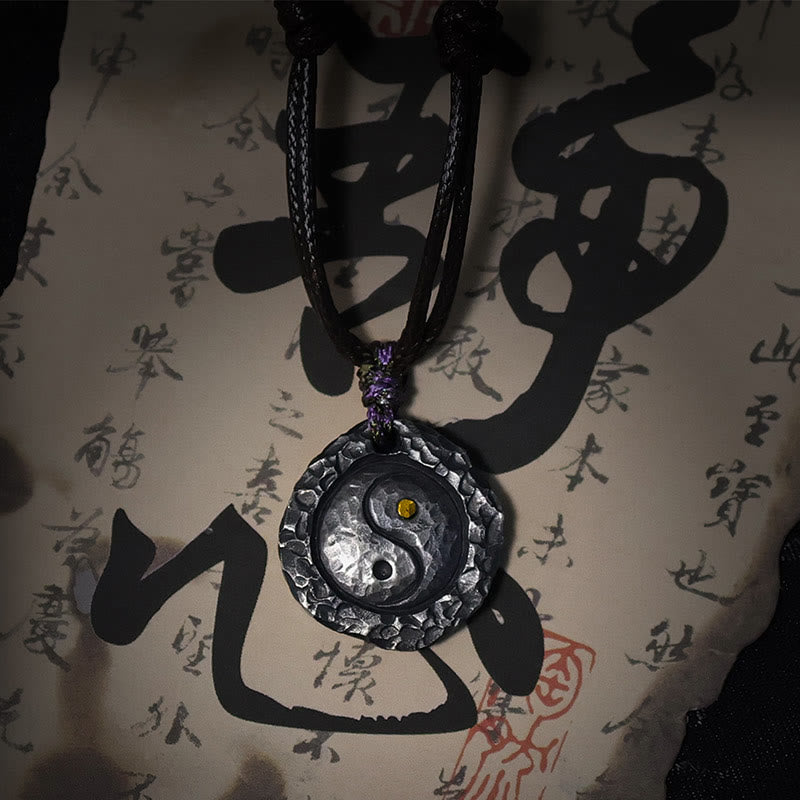 Buddha Stones 999 argent Sterling Tai Chi Yin Yang Design harmonie collier pendentif - image 3