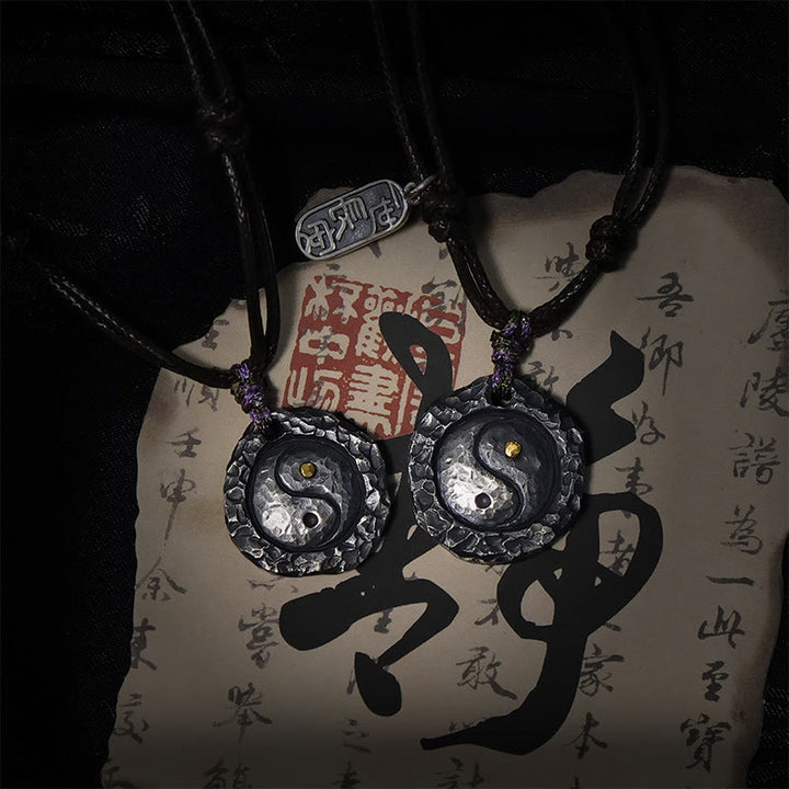Buddha Stones 999 argent Sterling Tai Chi Yin Yang Design harmonie collier pendentif - image 10