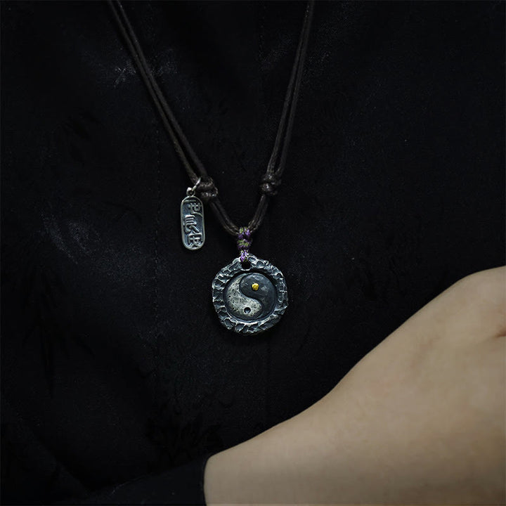 Buddha Stones 999 argent Sterling Tai Chi Yin Yang Design harmonie collier pendentif - image 4