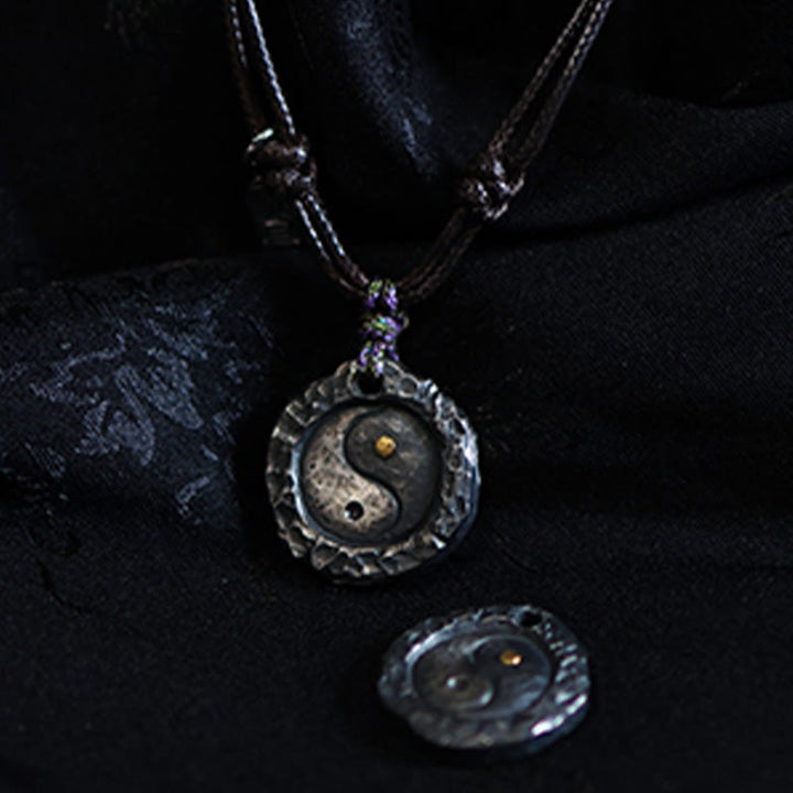 Buddha Stones 999 argent Sterling Tai Chi Yin Yang Design harmonie collier pendentif - image 10