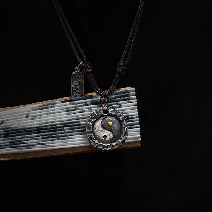 Buddha Stones 999 argent Sterling Tai Chi Yin Yang Design harmonie collier pendentif - image 9