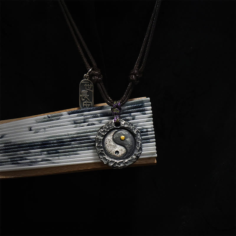 Buddha Stones 999 argent Sterling Tai Chi Yin Yang Design harmonie collier pendentif - image 8