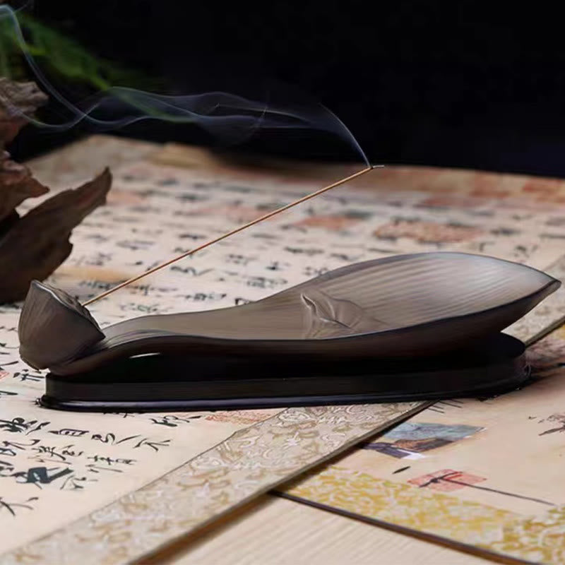 Brûleur d'encens en céramique marron Buddha Stones et gousse de lotus Zen Healing - image 7