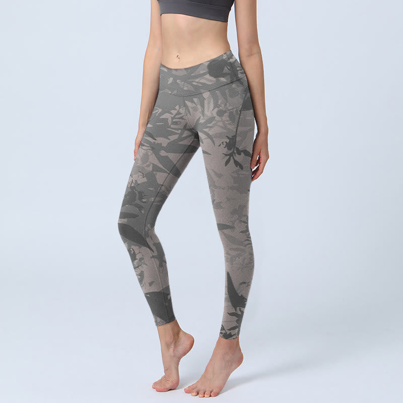 Pantalon de yoga pour femme avec imprimé Buddha Stones - Gris - US18，UK/AU22，EU50 (4XL) - image 1