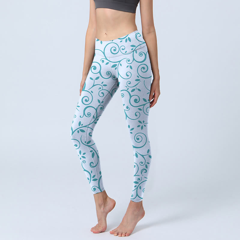 Pantalon de yoga pour femme avec imprimé Buddha Stones - Bleu ciel clair - US18，UK/AU22，EU50 (4XL) - image 1