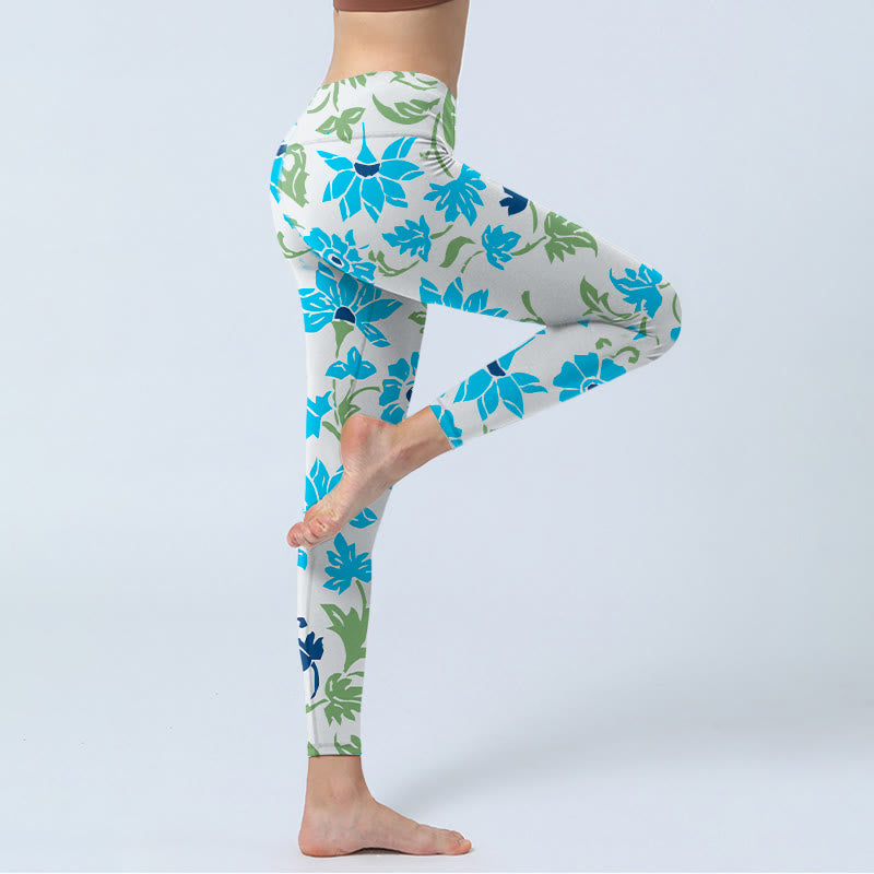 Pantalon de yoga pour femme avec imprimé Buddha Stones Blossom Leaves Gym Leggings - image 4