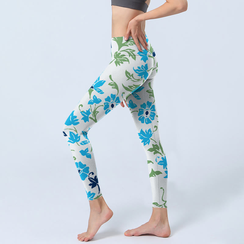 Pantalon de yoga pour femme avec imprimé Buddha Stones Blossom Leaves Gym Leggings - image 3