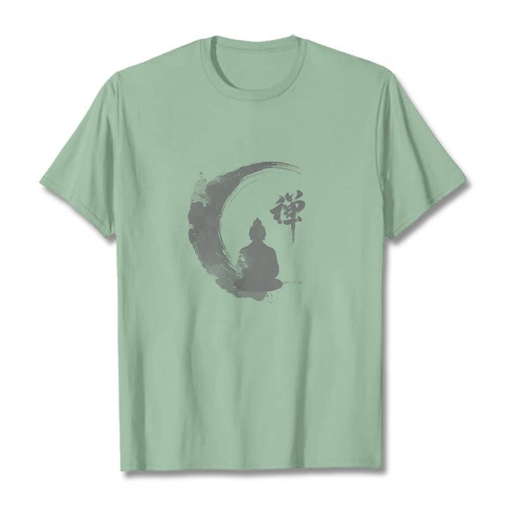 T-shirt en coton à motif Buddha Stones de Bouddha - Vert pâle - 2XL - image 12