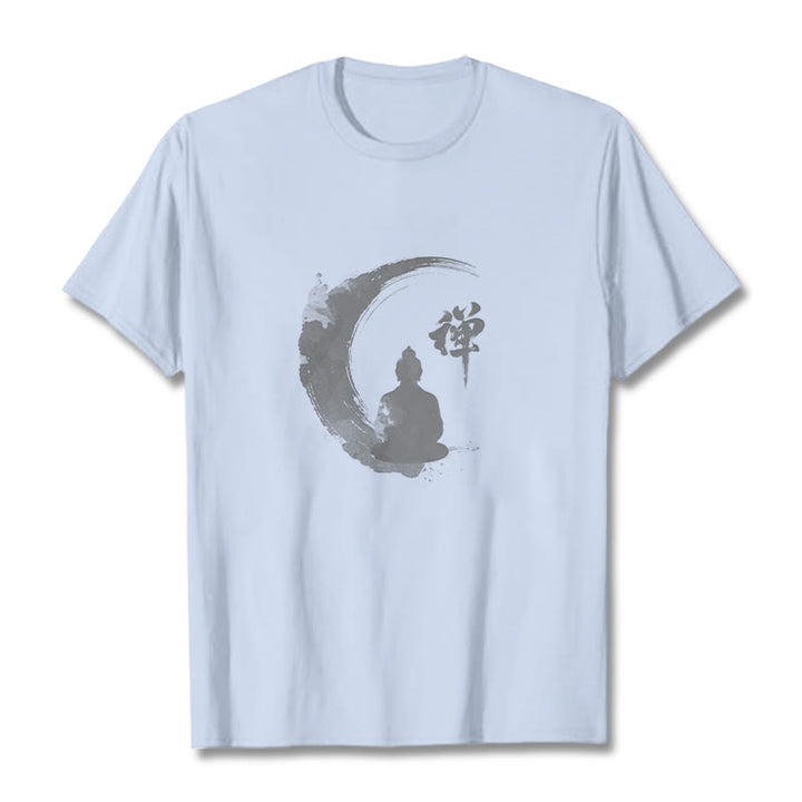 T-shirt en coton à motif Buddha Stones de Bouddha - Cyan clair - 2XL - image 18