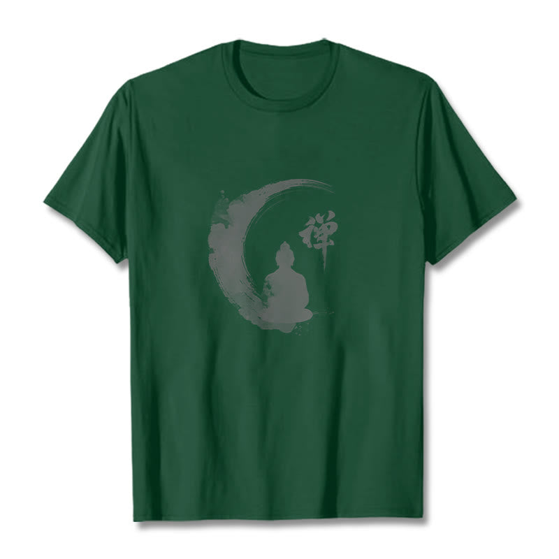 T-shirt en coton à motif Buddha Stones de Bouddha - Vert forêt - 2XL - image 10