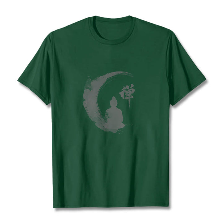 T-shirt en coton à motif Buddha Stones de Bouddha - Vert forêt - 2XL - image 10