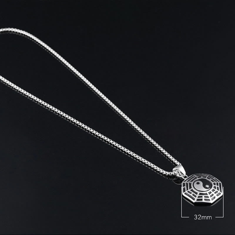Collier pendentif d'équilibre en acier titane avec Buddha Stones et motif Bagua Yin Yang - image 17
