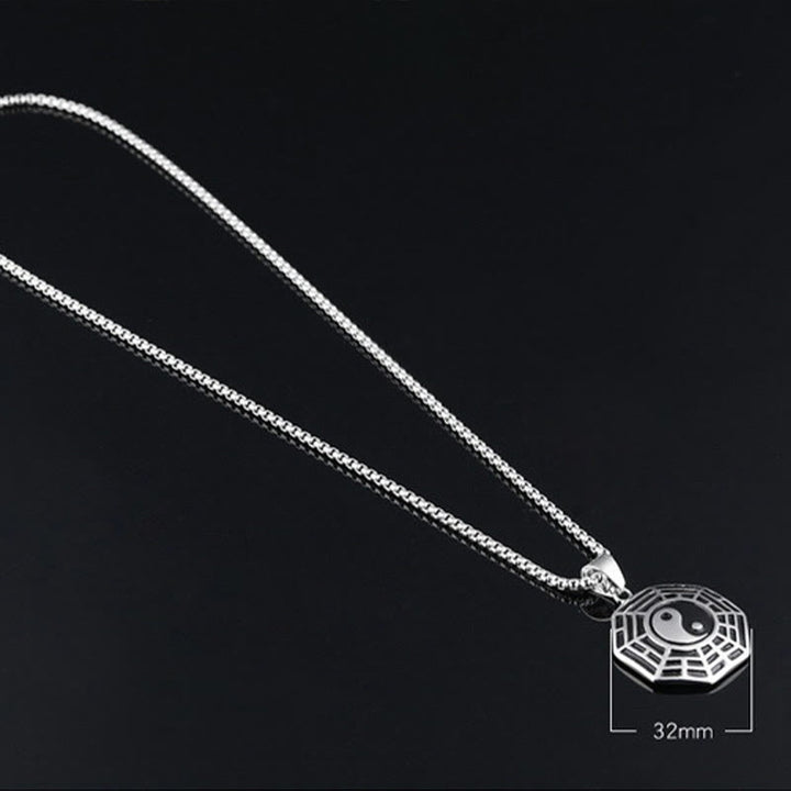 Collier pendentif d'équilibre en acier titane avec Buddha Stones et motif Bagua Yin Yang - image 17