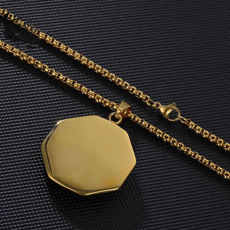 Collier pendentif d'équilibre en acier titane avec Buddha Stones et motif Bagua Yin Yang - image 3