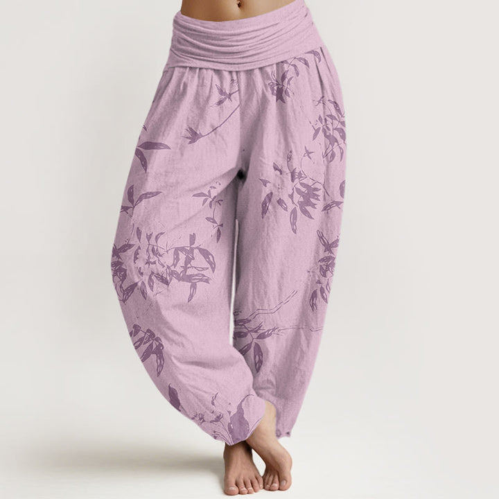 Pantalon sarouel à taille élastique pour femme avec motif de branches de Buddha Stones - Rose - US22，UK/AU26，EU54 (6XL) - image 7