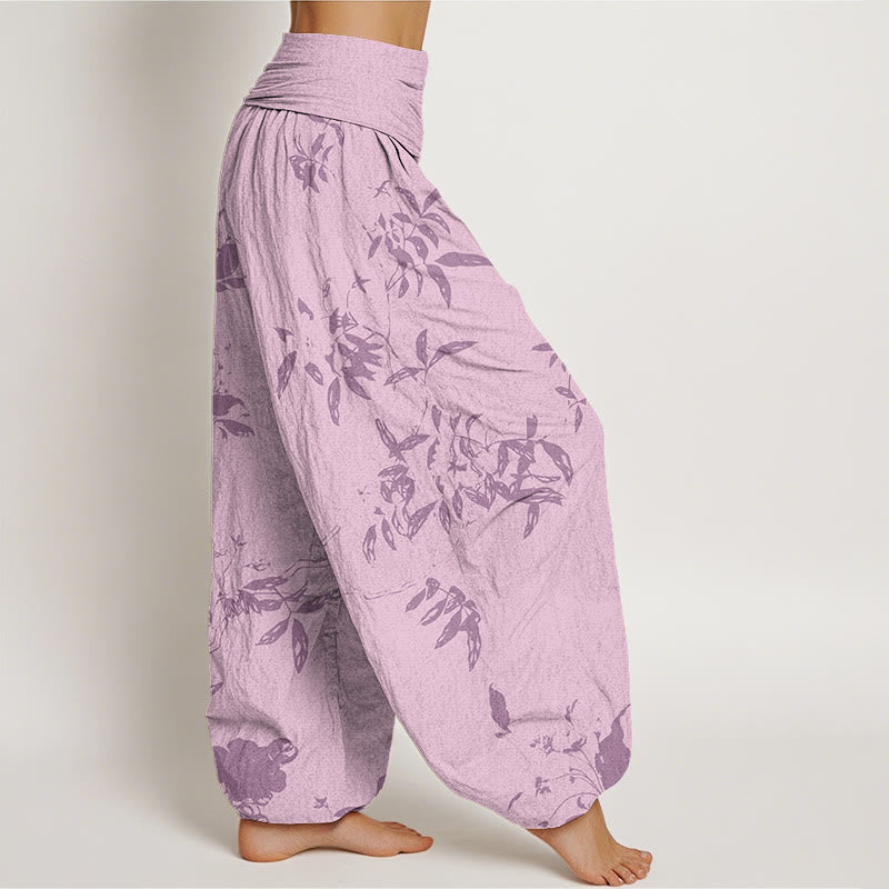 Pantalon sarouel à taille élastique pour femme avec motif de branches de Buddha Stones - image 8