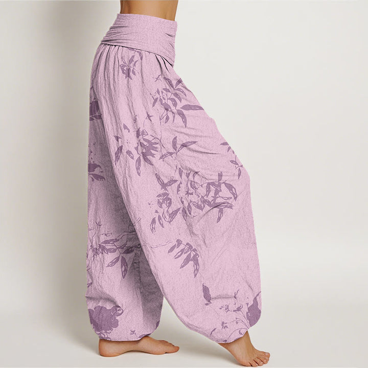 Pantalon sarouel à taille élastique pour femme avec motif de branches de Buddha Stones - image 8