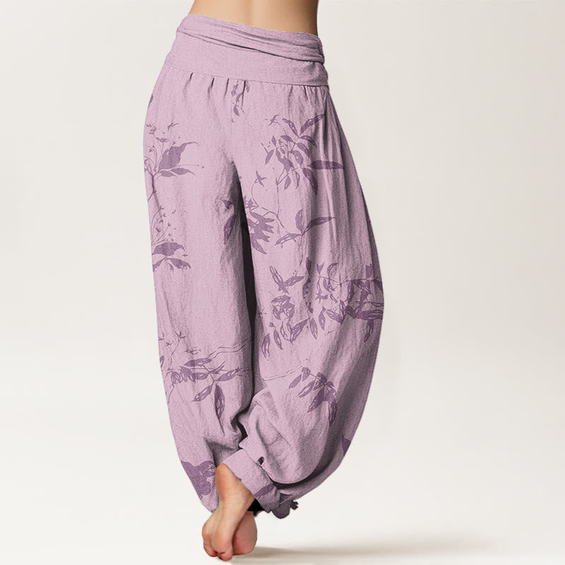 Pantalon sarouel à taille élastique pour femme avec motif de branches de Buddha Stones - image 9
