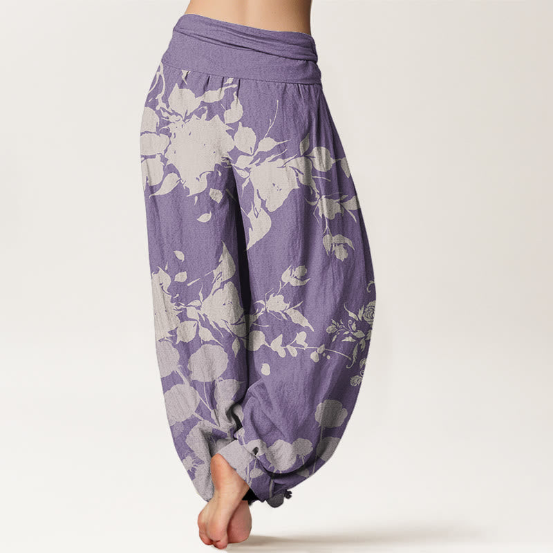 Pantalon sarouel à taille élastique pour femme avec motif de fleurs en bourgeons et Buddha Stones - image 10
