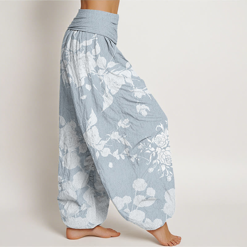 Pantalon sarouel à taille élastique pour femme avec motif de fleurs en bourgeons et Buddha Stones - image 6