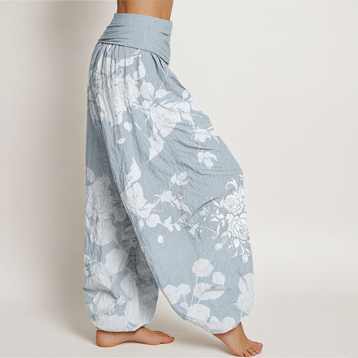Pantalon sarouel à taille élastique pour femme avec motif de fleurs en bourgeons et Buddha Stones - image 6
