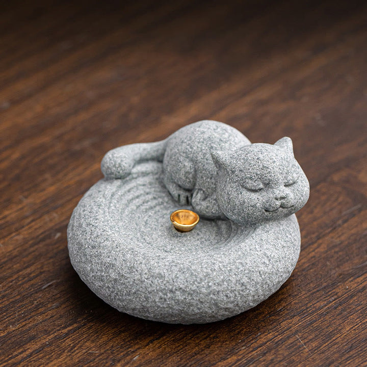 Brûleur Buddha Stones, décoration de bureau - Chat paresseux 6,5*6,5*3,5 cm - image 13