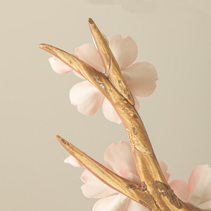 Buddha Stones Branches de fleurs de prunier en fleurs Brûleur d'encens de guérison en céramique Décoration de bureau