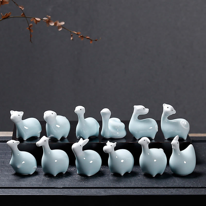 Buddha Stones Zodiaque chinois Thé en céramique pour animaux de compagnie Décoration de la maison - image 18
