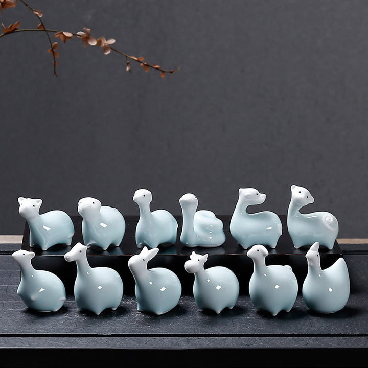 Buddha Stones Zodiaque chinois Thé en céramique pour animaux de compagnie Décoration de la maison - image 18