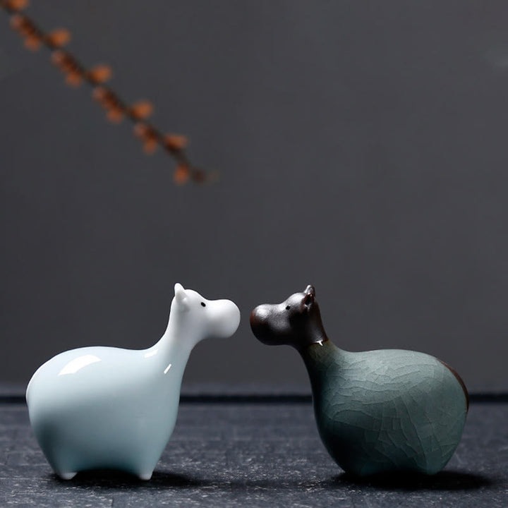 Buddha Stones Zodiaque chinois Thé en céramique pour animaux de compagnie Décoration de la maison