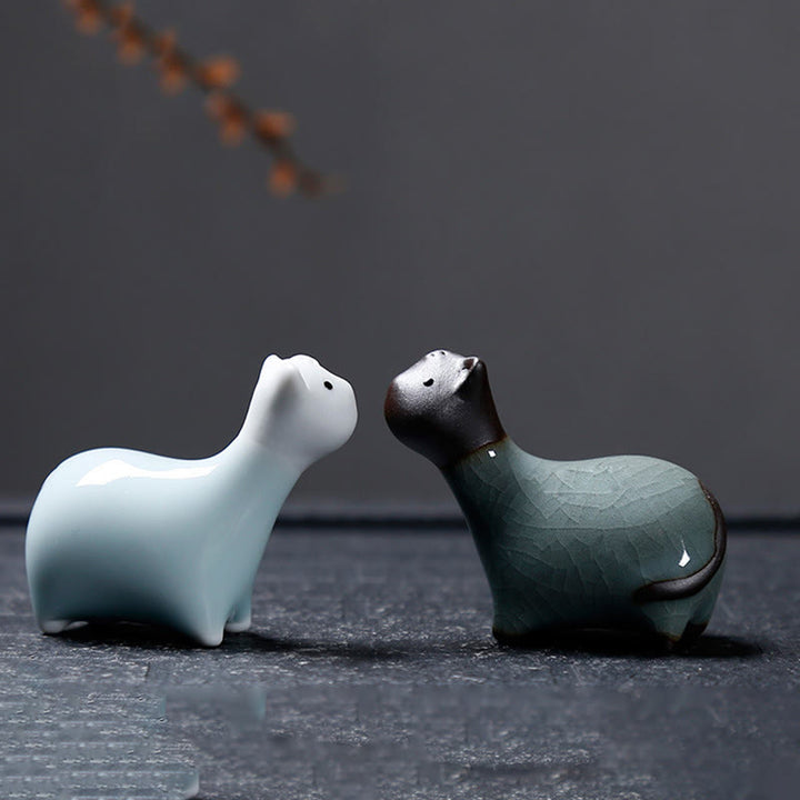 Buddha Stones Zodiaque chinois Thé en céramique pour animaux de compagnie Décoration de la maison