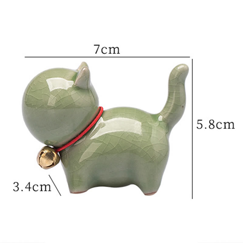 Figurine de bureau en céramique en forme de Buddha Stones porte-bonheur en forme de chat - image 7