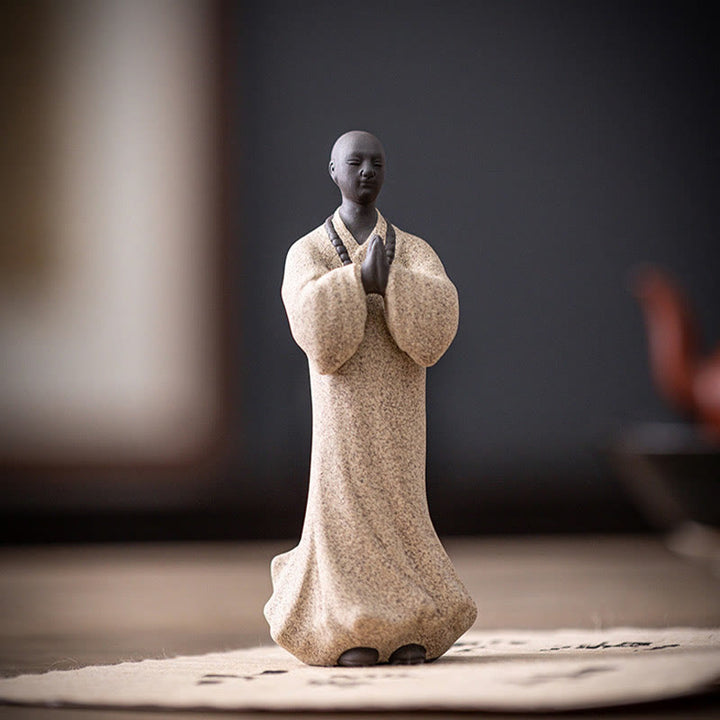 Buddha Stones Méditant Moine Priant Figure Céramique Compassion Sérénité Décoration de la Maison - image 13