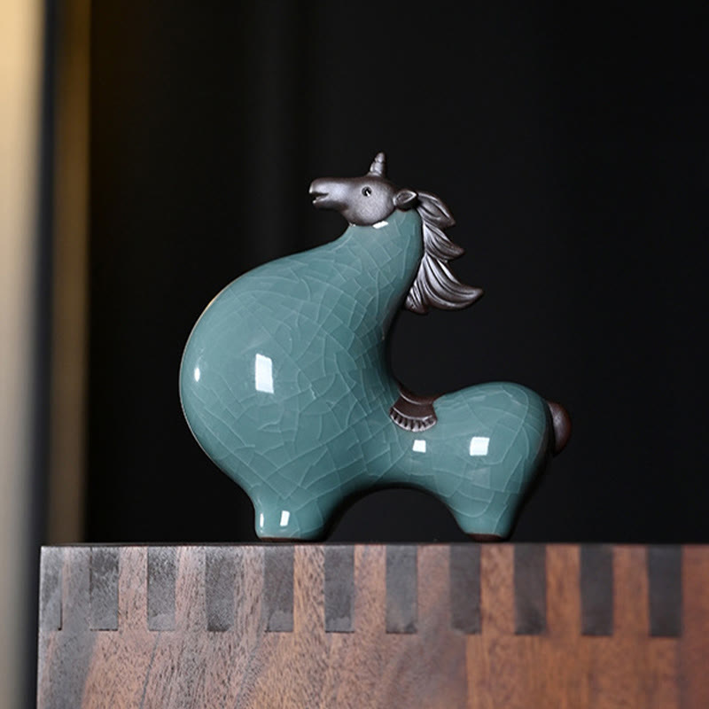 Buddha Stones Tête en bas Cheval en haut Céramique Succès Liberté Décoration de la maison